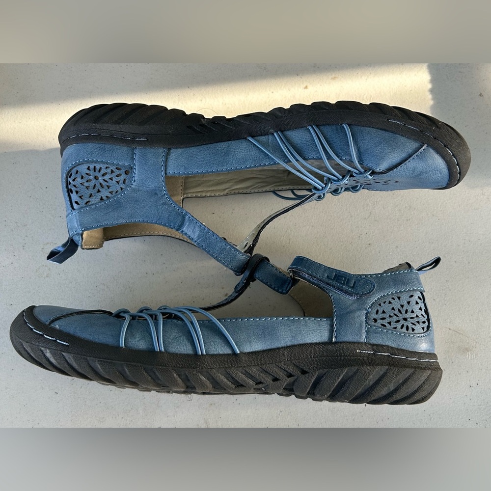 JBU by Jambu Women's Sahara Mary Jane Flat 9.5 Light Denim pre-owned - Picture 3 of 7